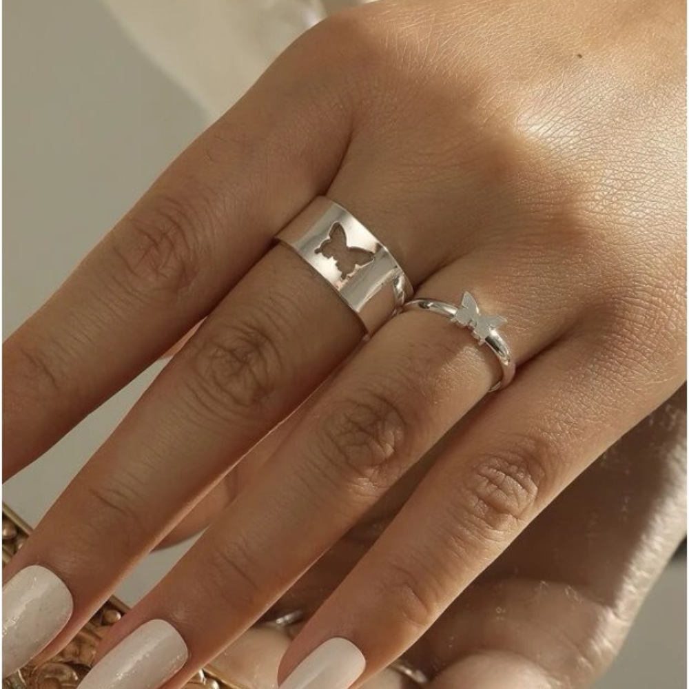 Two piece set butterfly rings - Picture 1 of 3